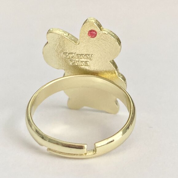 Disney Parks Minnie Mouse Ring Size 7 8 Signed Adjustable Red Bow Dots Enamel - Picture 6 of 12